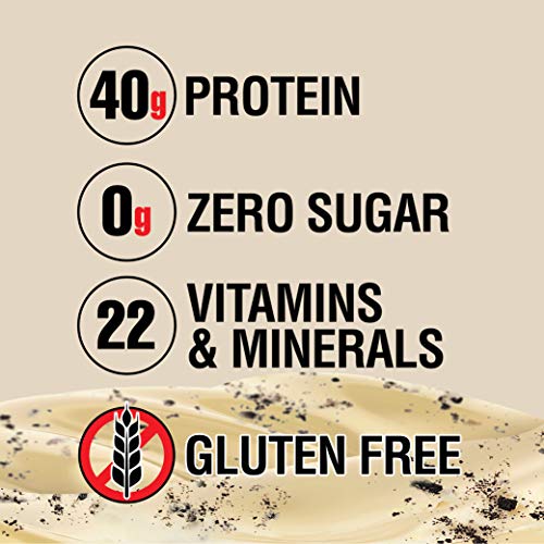 Lean Body Ready-to-Drink Cookies and Cream Protein Shake, 40g Protein, Whey Blend , 0 Sugar, Gluten Free, 22 Vitamins and Minerals, (Recyclable Carton and Lid - Pack of 12) LABRADA , 17 Fl Oz (Pack of 12)