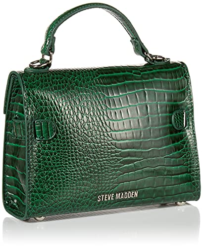 Steve Madden womens Steve Mdden DIGNIFY Croco Top Handle Bag, Green, one size US