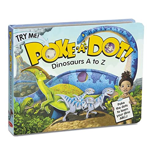 Melissa and Doug Children's Book - Poke-A-Dot: Dinosaurs A to Z (Board Book with Buttons to Pop) - Dinosaur Pop It Book, Push Pop Book For Toddlers And Kids Ages 3+