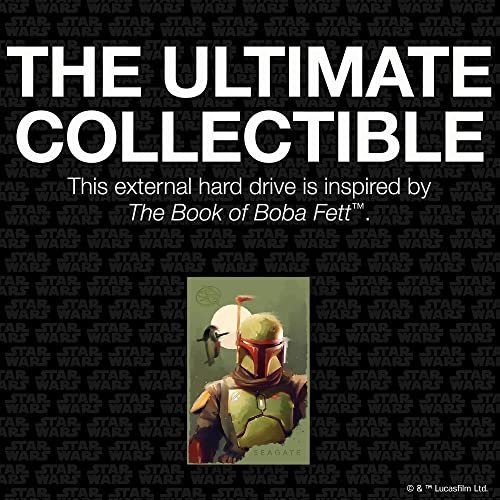 Seagate Boba Fett Drive Special Edition FireCuda External Hard Drive 2TB Officially-Licensed - 2.5 Inch USB 3.2 Gen 1 Red LED RGB lighting with Rescue Services (STKL2000406)