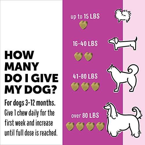 SmartyPants Dog Vitamins and Supplements, Multivitamin with Glucosamine, Chondroitin, and Probiotics for Joint, Skin, and Gut Support, Peanut Butter Flavor, 60 Soft Chews by SmartyPaws