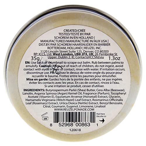 Reuzel Wood and Spice Beard Balm - Shea Butter and Argan Oil - Features a Masculine Scent - Helps To Reduce Itchiness and Beardruff - Formulated To Soften Coarse Hair and Tame Rogue Hairs - 1.3 Oz