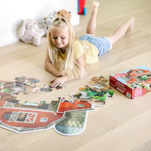 Melissa and Doug Busy Barn Shaped Jumbo Jigsaw Floor Puzzle (32 pcs, 2 x 3 feet)