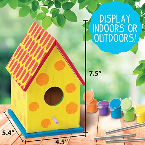 Made By Me Build and Paint Your Own Wooden Bird House, DIY Birdhouse Making For Ages 5, 6, 7, 8, 9, Arts and Crafts Painting Kit For Kids, Great Spring and Summer Craft Activity, Fun Birthday Party Idea