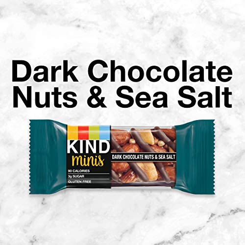 KIND Bar Minis, Dark Chocolate Nuts and Sea Salt, Gluten Free, 100 Calories, Low Sugar, 80 Count