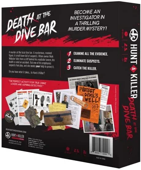 Hunt a Killer Death at The Dive Bar - Solve The Murder of a Tavern Owner - for True Crime Fans with Documents and Puzzles - Murder Mystery Game for Adults - Solve Crimes at Game Night or Date Night
