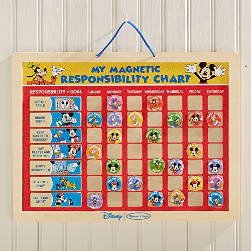 Melissa and Doug Disney Mickey Mouse Clubhouse My Magnetic Responsibility Chart - Toddler Routine, Kids Reward Board, Reward Chart For Toddlers and Kids Ages 3+