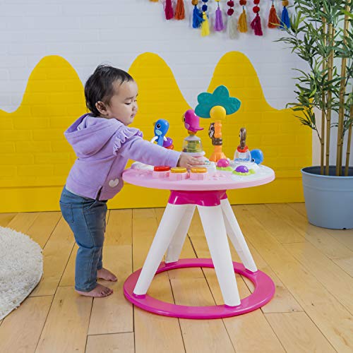 Bright Starts Around We Go 2-in-1 Walk-Around Baby Activity Center and Table, Tropic Coral, Ages 6 Months+