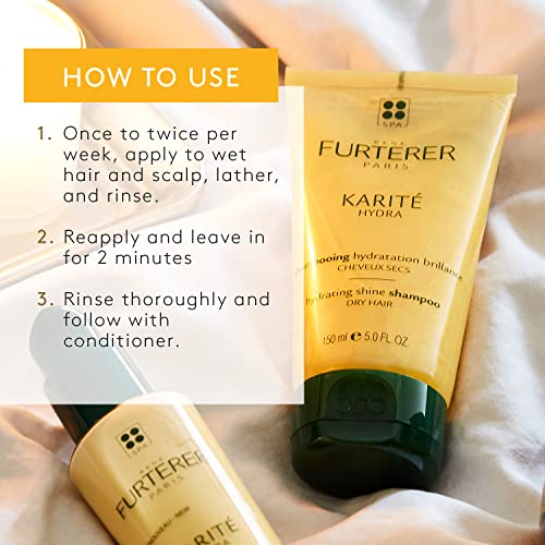 Rene Furterer KARITE HYDRA Hydrating Shine Shampoo, Dry Hair, Moisturizing, Shea Oil, 5 oz.