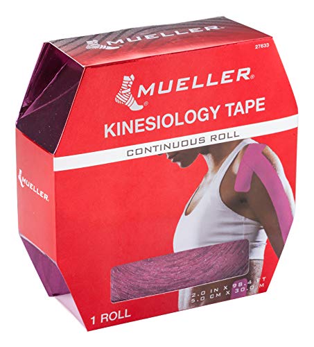 Mueller Sports Medicine Kinesiology Tape, Continuous Roll, Pink, 30 Meters