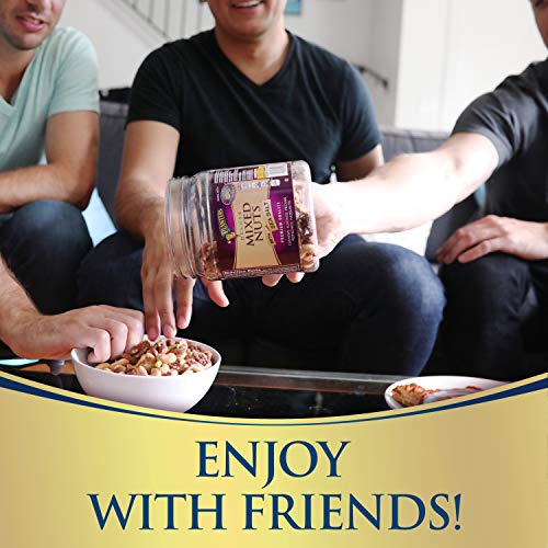 PLANTERS Deluxe Mixed Nuts with Sea Salt, 27 oz. Resealable Container - Variety Mixed Nuts Snacks with Cashews, Almonds, Pecans, Pistachios and Hazelnuts - Energy Boost - Kosher
