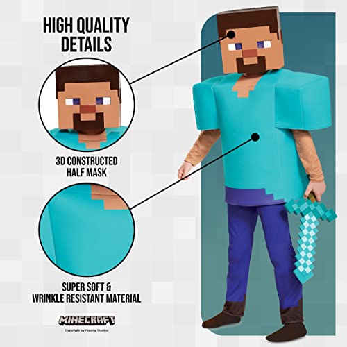 Steve Deluxe Minecraft Costume, Multicolor, Small (4-6)