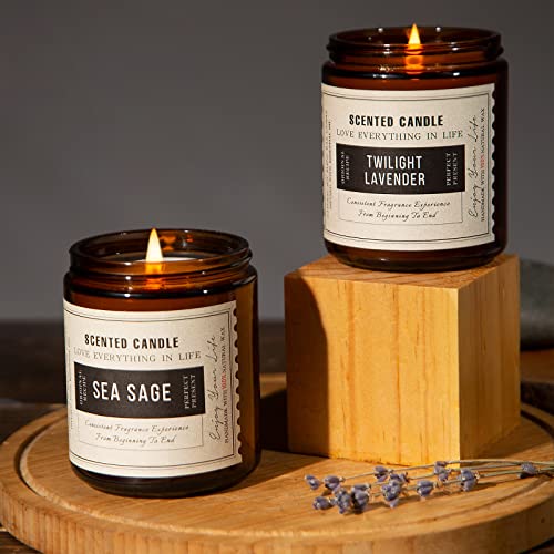 Candles for Home Scented,Scented Candles 4 Pack Natural Soy Relaxing Candle Set,Lavender Candles for Cleansing House,Women Gifts for Christmas,Birthday Candles,Valentine's Day,Mother's Day Gift