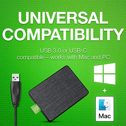 Seagate Ultra Touch SSD, 500 GB, Portable External SSD, 2.5', USB 3.0, PC and Mac, White, 4 mo Adobe Creative Cloud Photography Plan and Three-yr Rescue Services (STJW1000400)