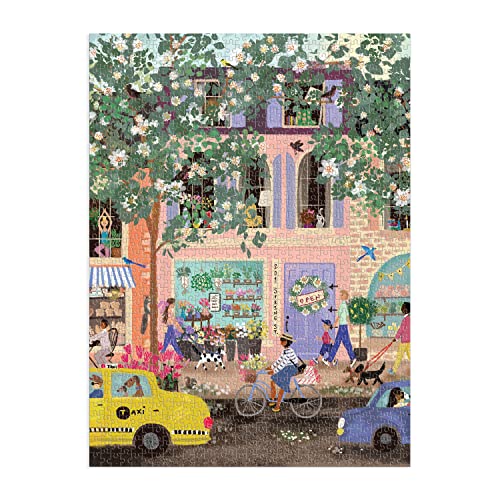 Spring Street 1000 Piece Puzzle in a Square Box from Galison - 1000 Piece Puzzle for Adults, Beautiful Illustrations from Joy Laforme, Thick and Sturdy Pieces, Idea