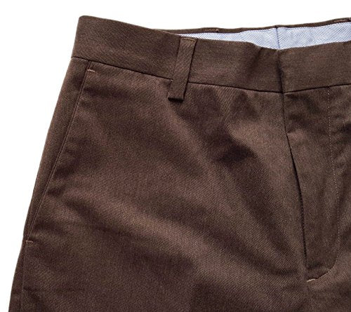 Kirkland Signature Men's Non-Iron Comfort Pant (Brown, 36 x 30)