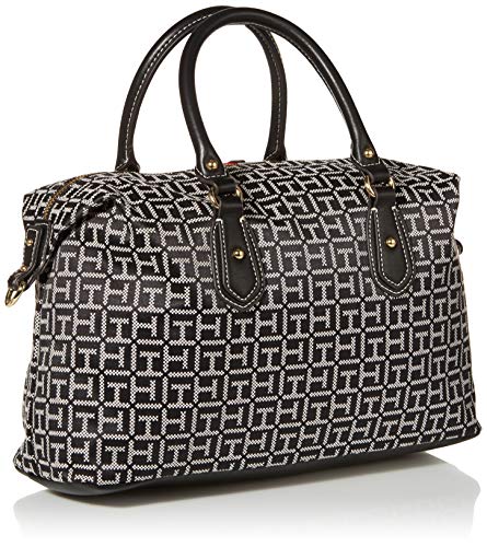 Tommy Hilfiger Jaden Satchel Crossbody Bag, Black/White