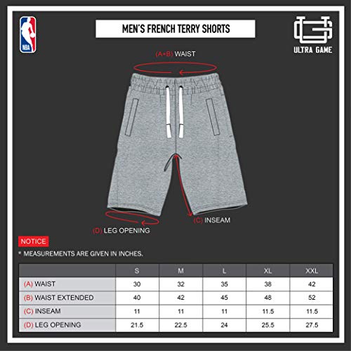 Ultra Game NBA Boston Celtics Mens French Terry Shorts, Heather Gray, X-Large