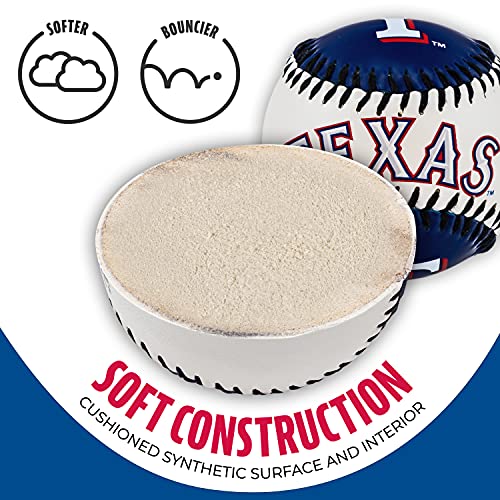 Franklin Sports Texas Rangers MLB Team Baseball - MLB Team Logo Soft Baseballs - Toy Baseball for Kids - Great Decoration for Desks and Office