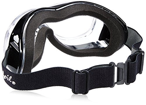 Pacific Coast Airfoil Padded 'Fit Over Glasses' Riding Goggles (Black Frame/Clear Lens)