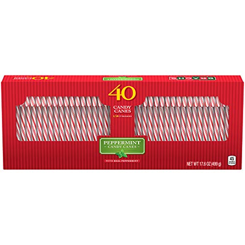 Brach's Bobs Red and White Candy Canes Peppermint, 40 Count (Pack of 2)
