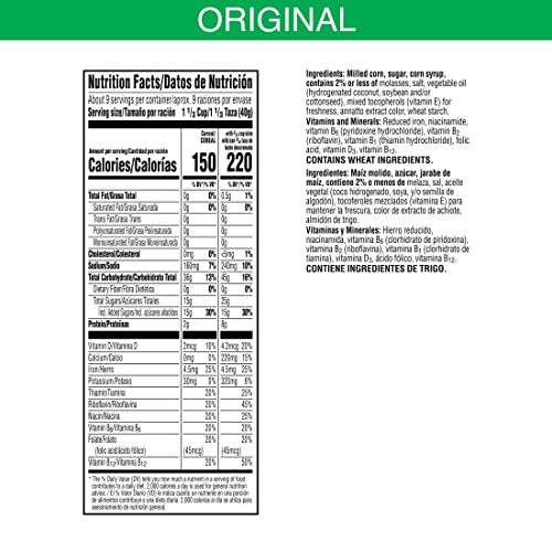 Corn Pops Cold Breakfast Cereal, 8 Vitamins and Minerals, Kids Snacks, Large Size, Original, 8.1lb Case (10 Boxes)