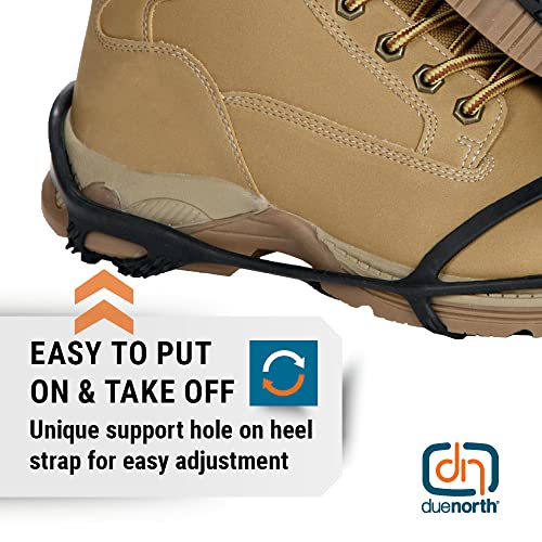 Due North Light Industrial Ice Cleats for Walking and Working - 12 Replaceable Ice Diamond Spikes (Pair)