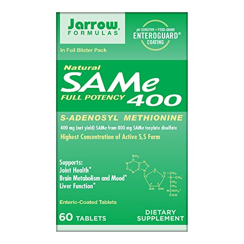 Jarrow Formulas Same 400 mg - 60 Tablets - Highest Concentration of Active S,S Form - Supports Joint Health, Liver Function, Brain Metabolism, Mood and Antioxidant Defense - 60 Servings