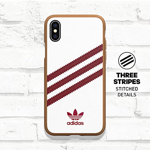 adidas Originals White/Collegiate Burgundy Molded Case for iPhone X/XS, Drop-Resistant Phone Case