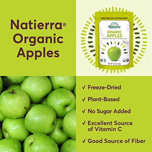 NATIERRA Nature's All Foods Organic Freeze-Dried Apples | Non-GMO and Vegan | 1.5 Ounce