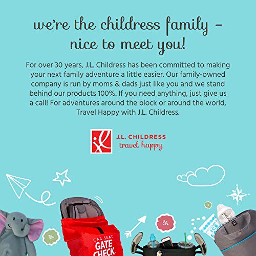 J.L. Childress Cargo 'N Drinks Parent Tray, Universal Stroller Organizer with Insulated Cup Holders, Folds into Stroller, Easy Velcro Attachment, Black