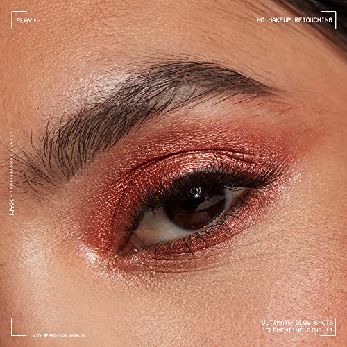 NYX PROFESSIONAL MAKEUP Ultimate Glow Shots, Liquid Eyeshadow, Long-Lasting Shimmer Eye Shadow with Vitamin C - Clementine Fine
