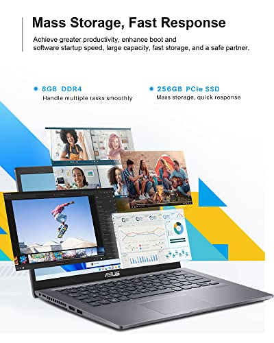 ASUS 2023 Newest Vivobook 14 Laptop, 14' HD Display, 8GB RAM, 256GB PCIe SSD, AMD Ryzen 3 3250U Processor, Up to 3.5GHz, Wi-Fi, HDMI, Windows 11 in S Mode, Light and Thin, Grey