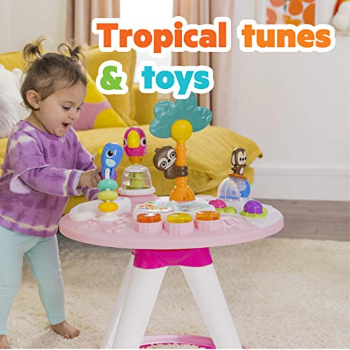 Bright Starts Around We Go 2-in-1 Walk-Around Baby Activity Center and Table, Tropic Coral, Ages 6 Months+