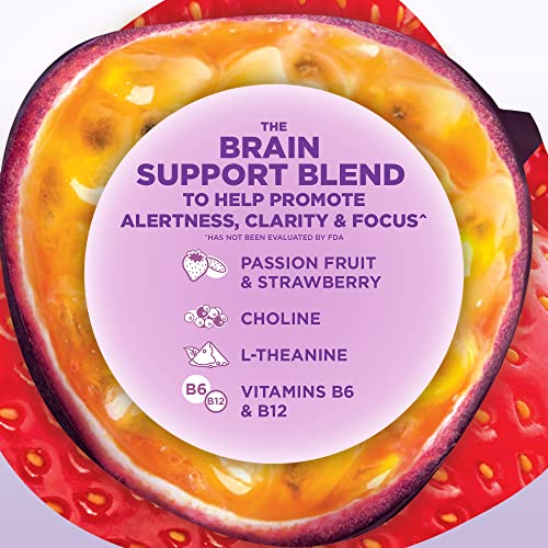 The Secret Nature of Fruit Focus Chews, Real Fruit Powered Vitamin Chews with Vitamins B6 and B12, Choline, L-Theanine, Passion Fruit and Strawberry for Mental Clarity, Gummy (60 Count)
