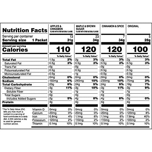 Quaker Instant Oatmeal, Lower Sugar, 4 Flavor Variety Pack, Individual Packets, 48 Count
