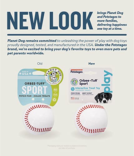 Planet Dog Orbee-Tuff Baseball Treat-Dispensing Dog Chew Toy