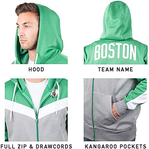 Ultra Game NBA Atlanta Hawks Mens Soft Fleece Full Zip Jacket Hoodie, Team Color, Large