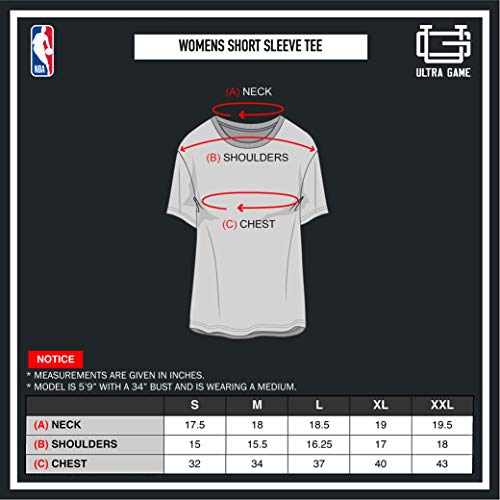 Ultra Game NBA Chicago BullsWomen's Soft Vintage Jersey Tee Shirt, White Distressed, Medium