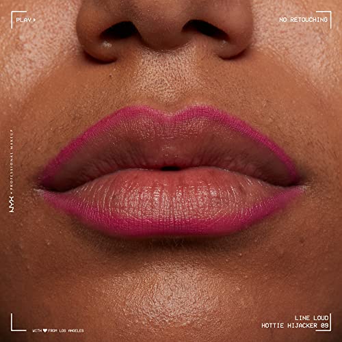 NYX PROFESSIONAL MAKEUP Line Loud Lip Liner, Longwear and Pigmented Lip Pencil with Jojoba Oil and Vitamin E - Hottie Hijacker (Hot Blue Pink)