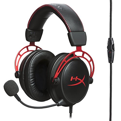 HyperX Cloud Alpha - Gaming Headset, Dual Chamber Drivers, Legendary Comfort, Aluminum Frame, Detachable Microphone, Works on PC, PS4, PS5, Xbox One/ Series X|S, Nintendo Switch and Mobile – Red