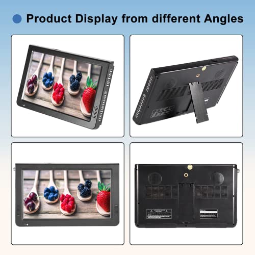 Eboxer 10 inch Portable TV ATSC Digital Television 16:9 TFT LED 1080P HDMI Video Player with USB/TF Card Slot Built in Rechargeable Battery for Home Car Outdoor Travel (01)