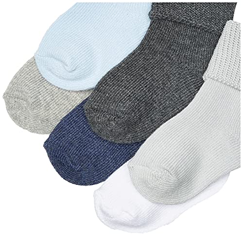 Luvable Friends Unisex Baby Newborn and Baby Socks Set, Blue Gray, 0-6 Months