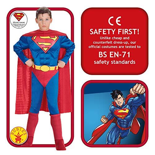 Super DC Heroes Deluxe Muscle Chest Superman Costume, Child's Small
