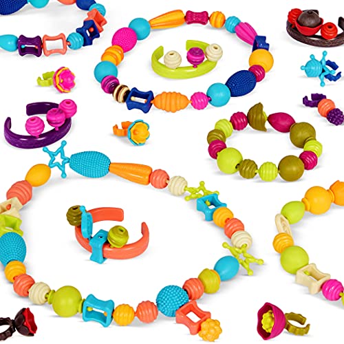 B. toys – Pop Snap Bead Jewelry Set for Kids – Pop Arty! – DIY Craft Jewelry Making Kit – Creative Necklaces, Rings, Bracelets – 4 years + (275 Pcs)