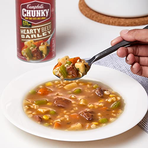 Campbell's Chunky Soup, Hearty Beef and Barley Soup, 18.8 Oz Can (Case of 12)