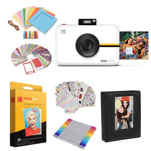 Kodak Step Touch | 13MP Digital Camera and Instant Printer with 3.5” LCD Touchscreen Display, 1080p HD Video (White) Starter Bundle