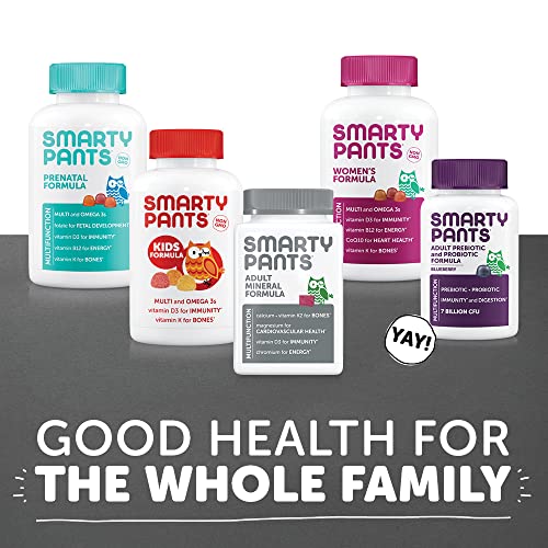 SmartyPants Adult Daily Mineral Vitamins: Calcium, Magnesium Citrate, D3, Zinc and Chromium for Immune Support, Energy, Bone and Muscle Function, 60 Soft Chews (30 Day Supply)