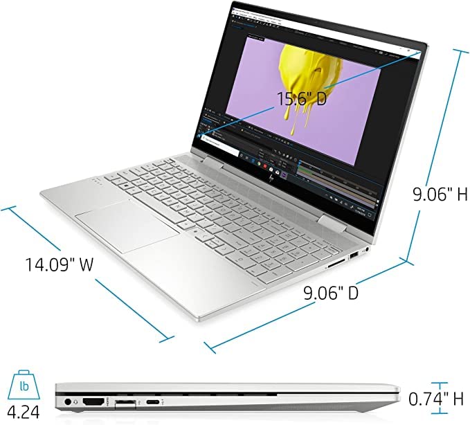 HP Newest Envy x360 2-in-1 15.6' FHD Touchscreen Business Laptop, Intel Core i5-1135G7(Beats i7-1065G7), 16GB 3200MHz RAM, 1TB NVMe SSD, Fingerprint, Webcam, Backlit KB, Win 10 H, GM Accessories