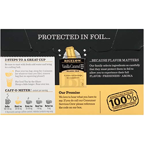 Bigelow Vanilla Caramel Black Tea, Caffeinated, 20 Count (Pack of 6), 120 Total Tea Bags